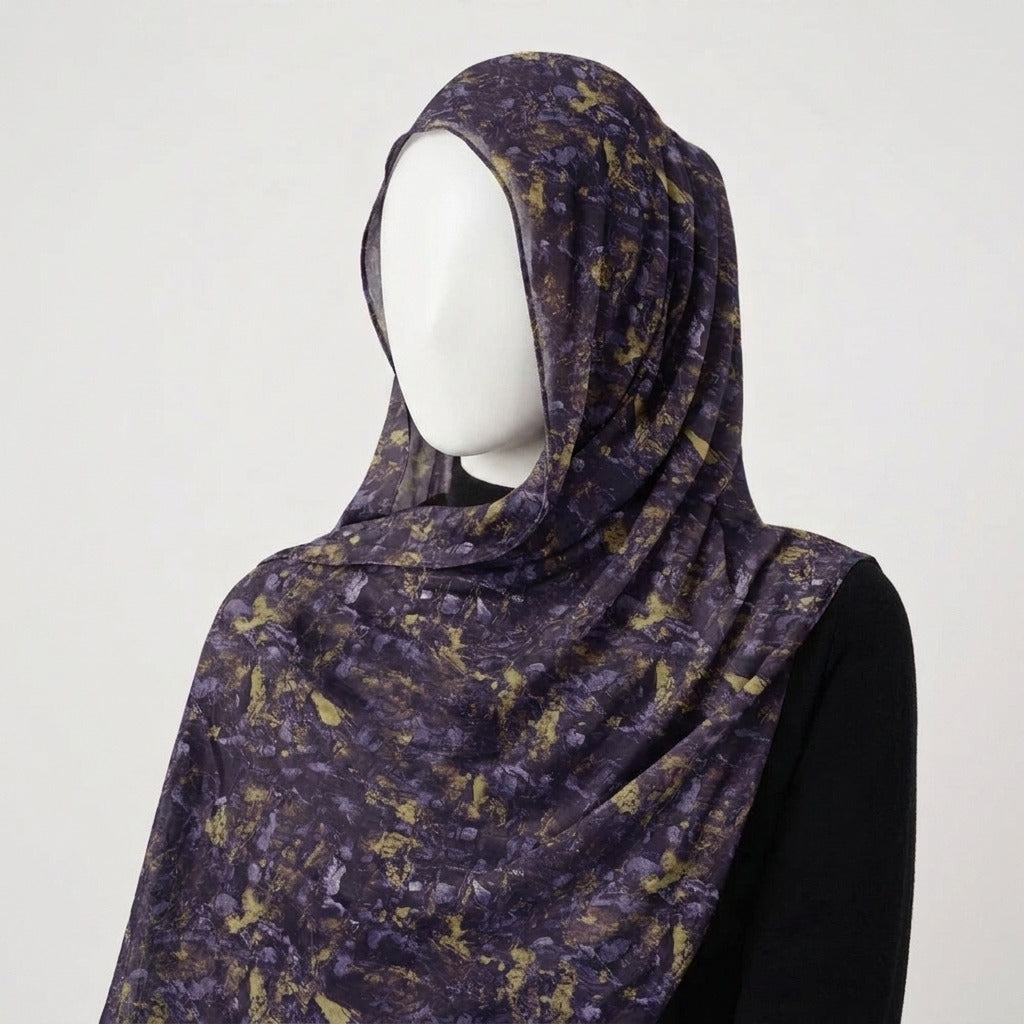 Royal Amethyst – Printed Georgette Hijab