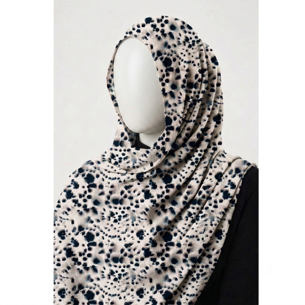 Midnight Pebble – Printed Georgette Hijab
