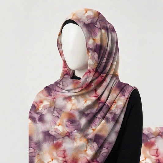 Blush Amethyst – Printed Chiffon Hijab