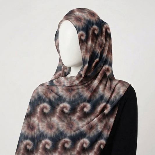 Mocha Eclipse – Printed Chiffon Hijab