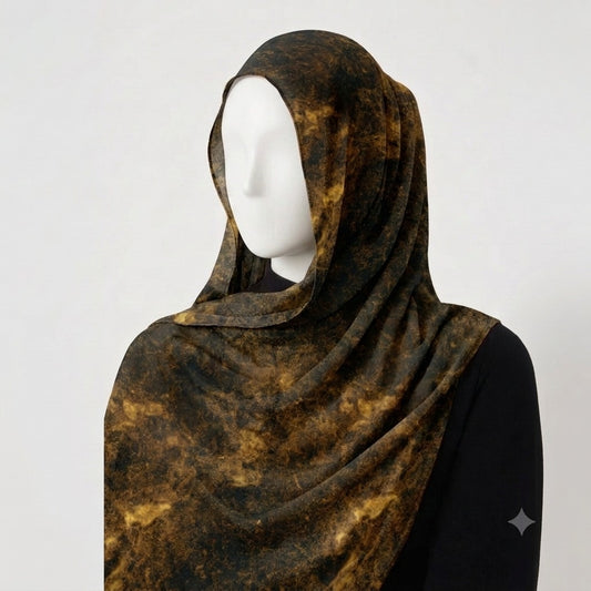 Golden Obsidian – Printed Georgette Hijab