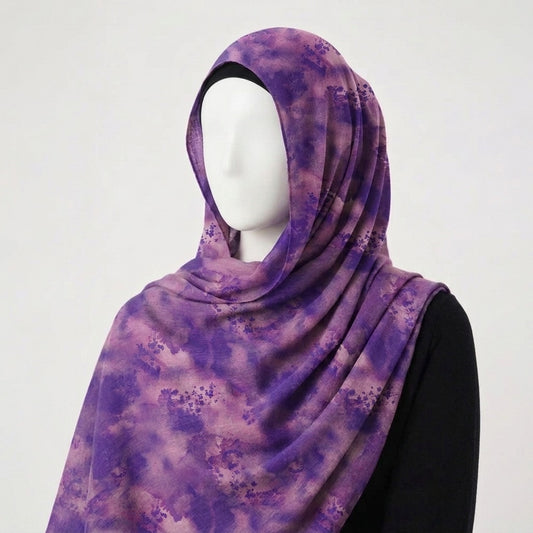 Amethyst Mist – Printed Chiffon Hijab