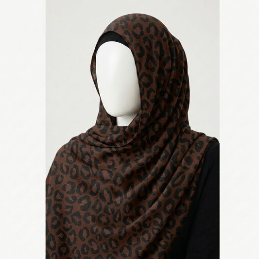 Cocoa Leopard – Printed Georgette Hijab