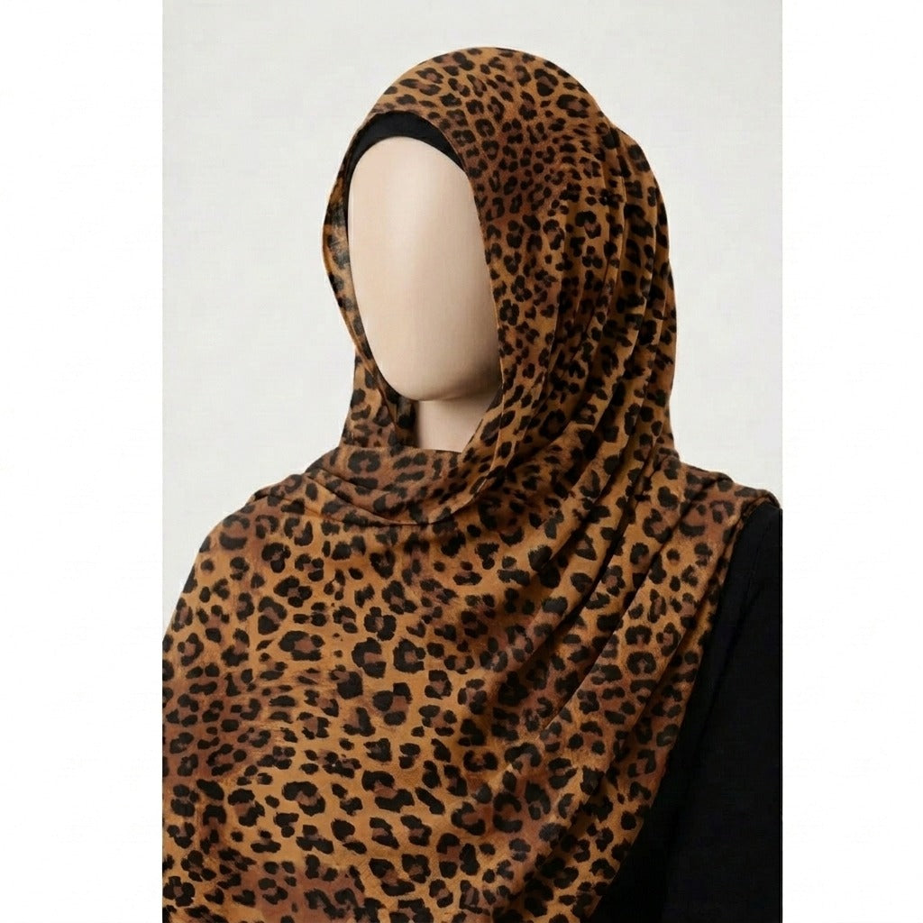 Savannah Leopard – Printed Georgette Hijab