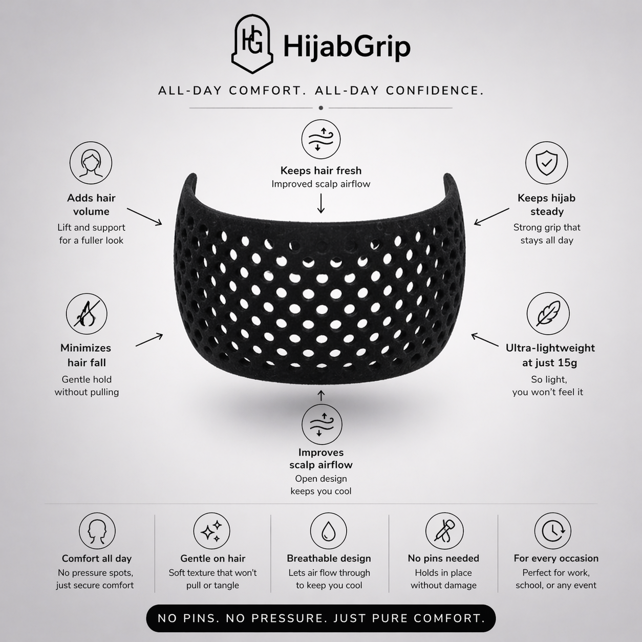 ⭐ HijabGrip® Velvet Crown